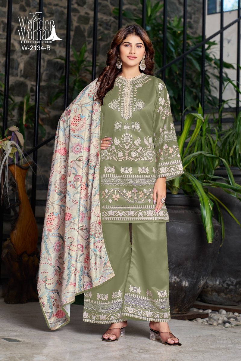 Wonder Woman W 2134 Color Imported Satin Salwar Kameez